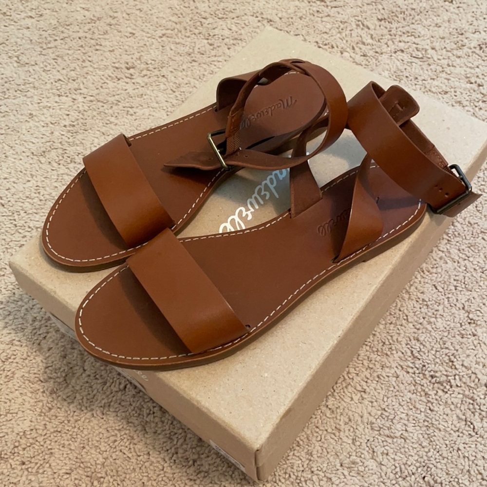 New Madewell Boardwalk Ankle Strap Sandals 7.5